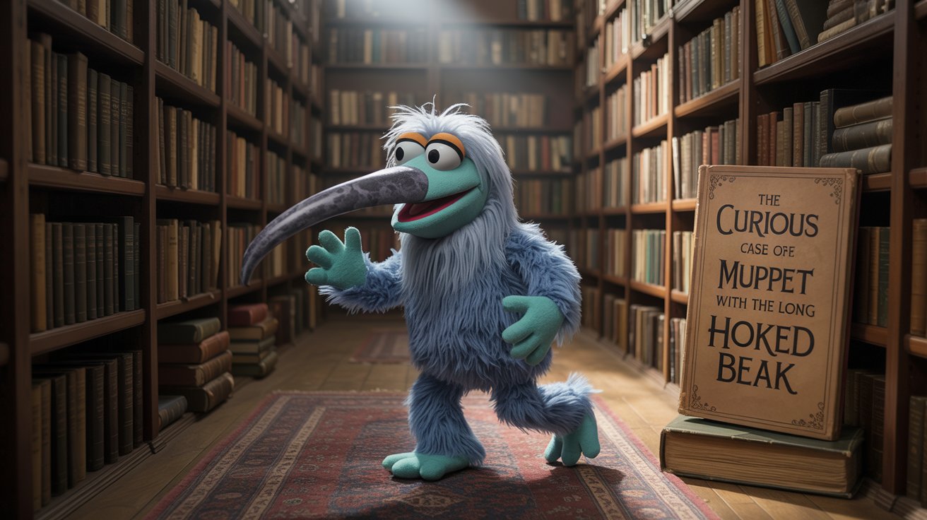 muppet with long hooked beak